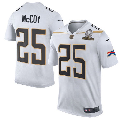 Men's Elite LeSean McCoy Nike Jersey White - #25 Team Rice 2016 Pro Bowl NFL Buffalo Bills